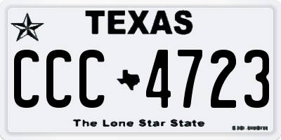 TX license plate CCC4723