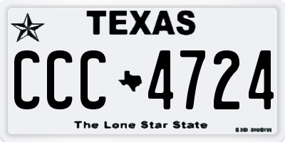 TX license plate CCC4724