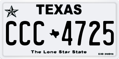 TX license plate CCC4725