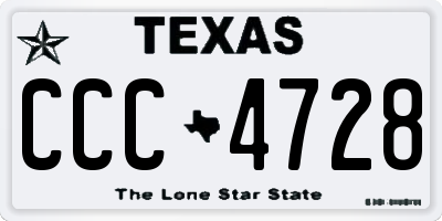 TX license plate CCC4728