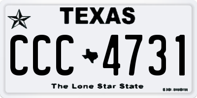 TX license plate CCC4731