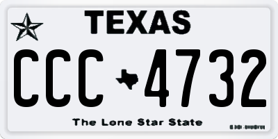 TX license plate CCC4732