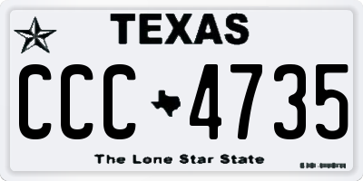 TX license plate CCC4735