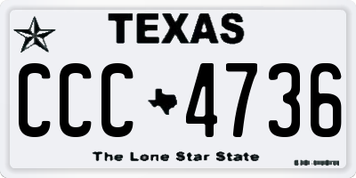 TX license plate CCC4736