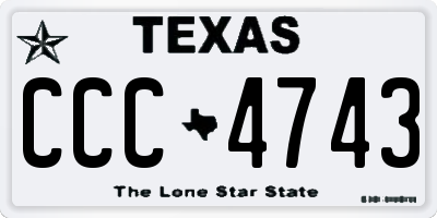 TX license plate CCC4743
