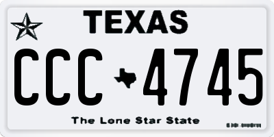TX license plate CCC4745