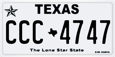 TX license plate CCC4747