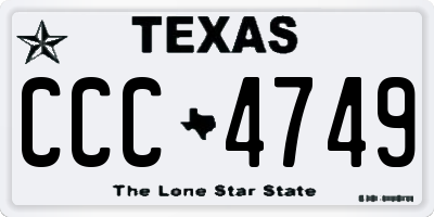 TX license plate CCC4749