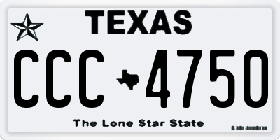 TX license plate CCC4750
