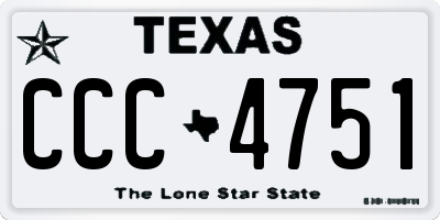 TX license plate CCC4751
