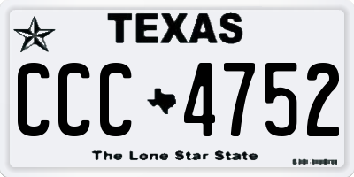 TX license plate CCC4752