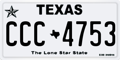 TX license plate CCC4753
