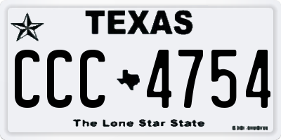 TX license plate CCC4754