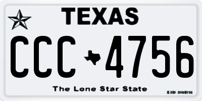TX license plate CCC4756