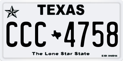 TX license plate CCC4758