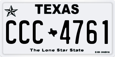 TX license plate CCC4761