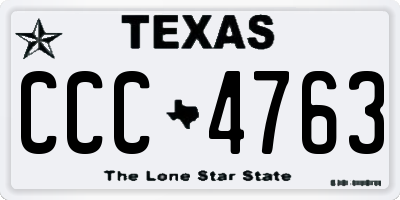 TX license plate CCC4763
