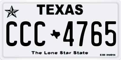 TX license plate CCC4765