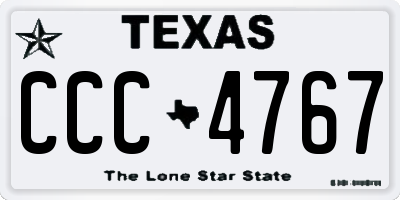 TX license plate CCC4767
