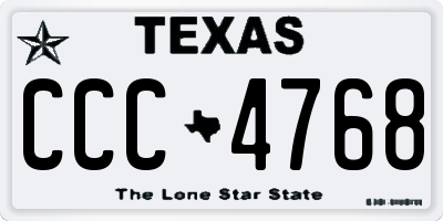 TX license plate CCC4768