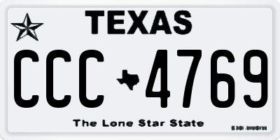 TX license plate CCC4769