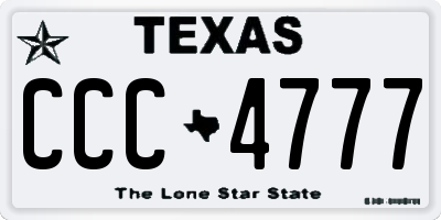 TX license plate CCC4777