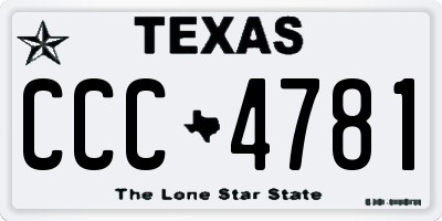 TX license plate CCC4781