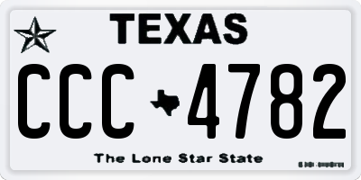 TX license plate CCC4782