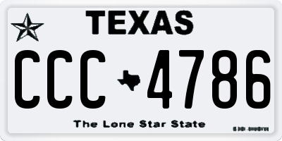 TX license plate CCC4786