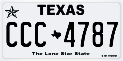 TX license plate CCC4787