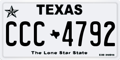 TX license plate CCC4792
