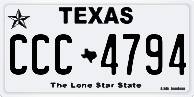 TX license plate CCC4794