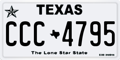 TX license plate CCC4795