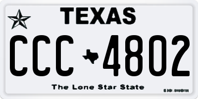 TX license plate CCC4802