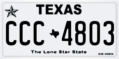 TX license plate CCC4803