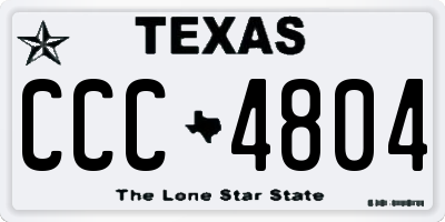 TX license plate CCC4804