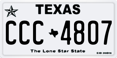 TX license plate CCC4807