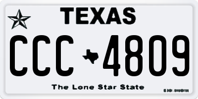 TX license plate CCC4809