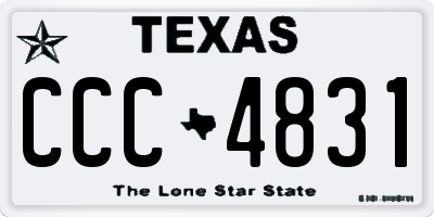 TX license plate CCC4831