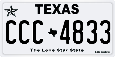 TX license plate CCC4833