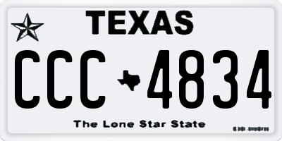 TX license plate CCC4834