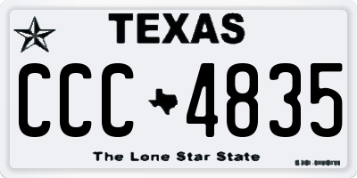 TX license plate CCC4835