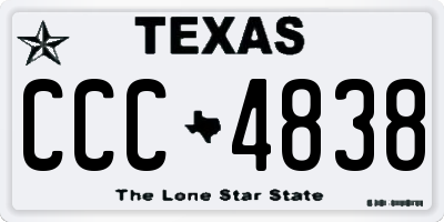 TX license plate CCC4838