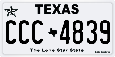 TX license plate CCC4839