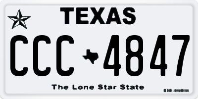 TX license plate CCC4847