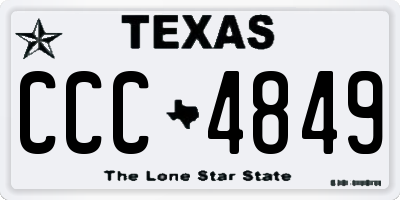 TX license plate CCC4849