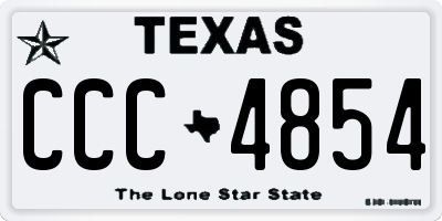TX license plate CCC4854