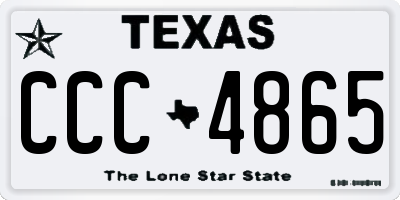 TX license plate CCC4865