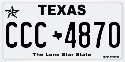 TX license plate CCC4870
