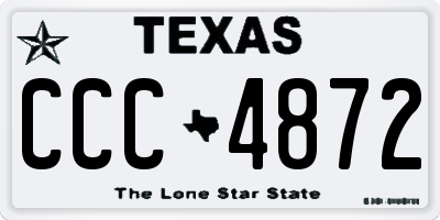 TX license plate CCC4872